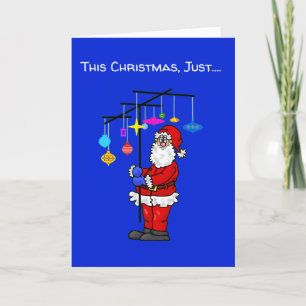 Ham Radio Santa and Antenna Christmas Card Karte