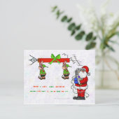 Ham Radio Santa and Elves Weihnachtskarte Postkarte (Stehend Vorderseite)