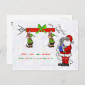 Ham Radio Santa and Elves Weihnachtskarte Postkarte (Vorne/Hinten)