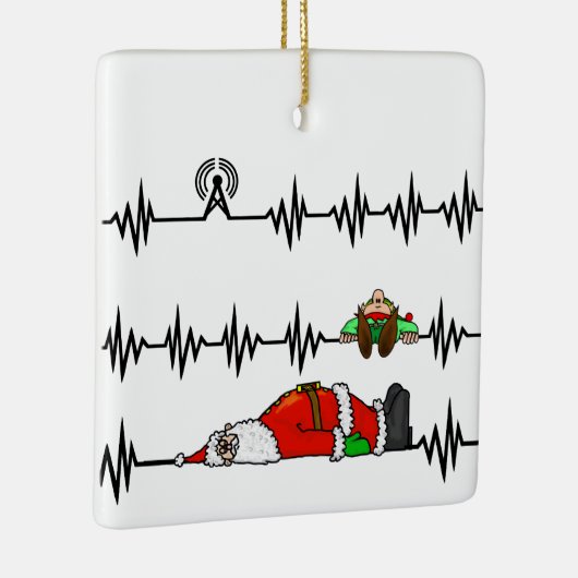 Ham Radio Santa Elf Weihnachtsfeier Keramikornament (Rechts)