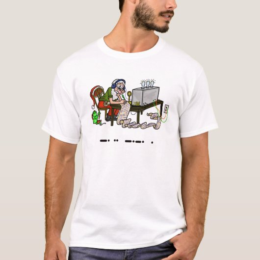 Ham Radio Santa "Schön" Morse Code Weihnachts T-Sh T-Shirt (Vorderseite)