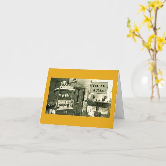 HAM RADIO SETUP 1930ER-AMATEUR-FOTO KARTE (Gelbe Blume)