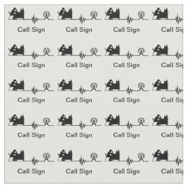 Ham Radio Silhouette Fabric mit Rufzeichen Stoff