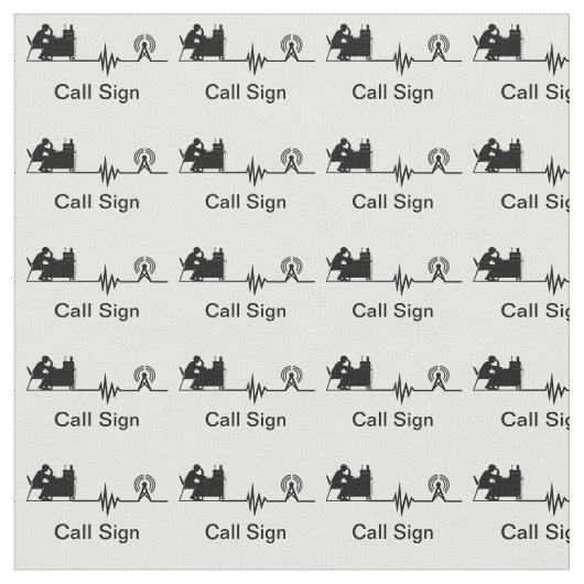 Ham Radio Silhouette Fabric mit Rufzeichen Stoff (Nahaufnahme)