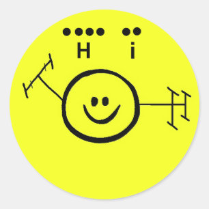 Ham Radio Sticker + "Hi" in Morse Code