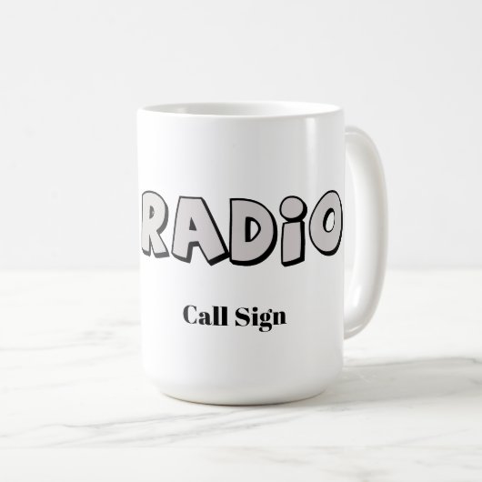 Ham Radio Tasse mit Repeater und Call Sign (VorderseiteRechts)