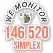 Ham Radio Two Meters Simplex Aufkleber (Vorderseite)