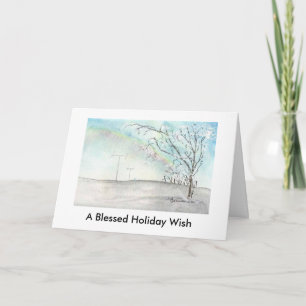 Ham Radio Winter Rainbow Weihnachtskarte Feiertagskarte