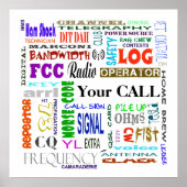 Ham Radio Word Collage Poster Anpassen Sie es! (Vorne)