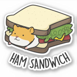 Ham Sandwich Funny Hamster Pun Aufkleber