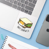 Ham Sandwich Funny Hamster Pun Aufkleber (Laptop mit iPhone)