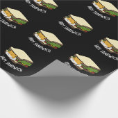 Ham Sandwich Funny Hamster Pun Dark BG Geschenkpapier (Ecke)