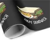 Ham Sandwich Funny Hamster Pun Dark BG Geschenkpapier (Rolleneckpunkt)