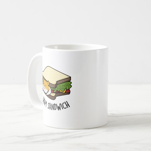 Ham Sandwich Funny Hamster Pun Kaffeetasse (Vorderseite Links)