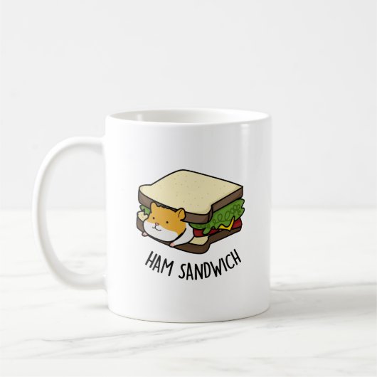 Ham Sandwich Funny Hamster Pun Kaffeetasse (Links)