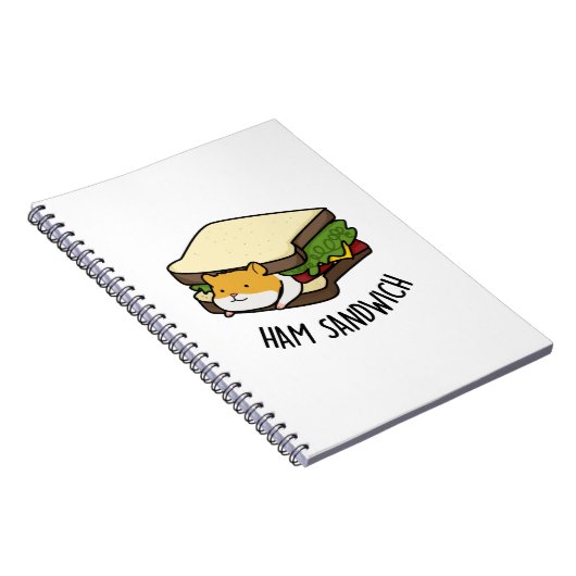 Ham Sandwich Funny Hamster Pun Notizblock (Rechte Seite)