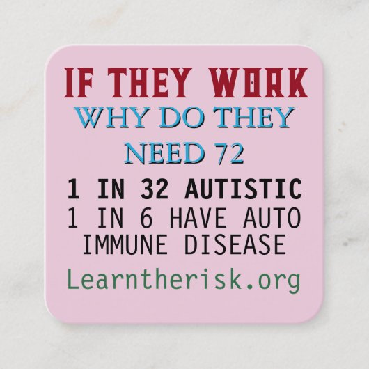 Ham SAY NO Quadratische Visitenkarte (Vorderseite)