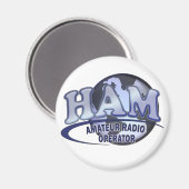 HAM WORLD LOGO Amateur Radio Magnet (Vorderseite/Rückseite)