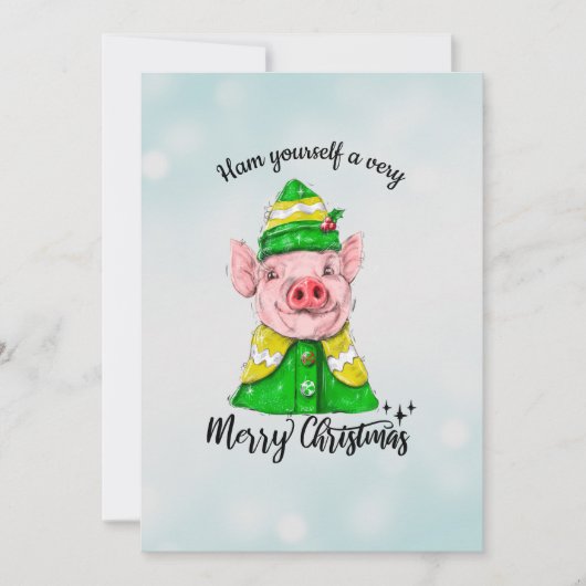 Ham Yourself a Sehr frohe Weihnachten Funny Pig (Vorderseite)