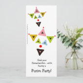 Hamantaschen Clowns Purim Party Einladung (Stehend Vorderseite)