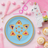 Hamantaschen Star Paper Plate für Purim Pappteller (Party)