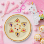 Hamantaschen Star Paper Plate für Purim Pappteller (Party)