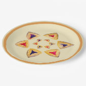Hamantaschen Star Paper Plate für Purim Pappteller (Schrägansicht)