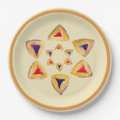 Hamantaschen Star Paper Plate für Purim Pappteller (Vorderseite)