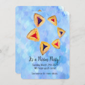 Hamantaschen Star Purim Party Einladung (Vorne/Hinten)