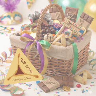 Hamantash Hamantaschen Hebräisch Frohes Purim Dreieckiger Aufkleber