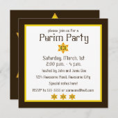 Hamantashen Star von David Purim Einladung (Vorne/Hinten)