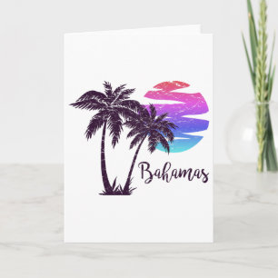 Hamas Strandurlaubsreise Retro Vintage Sonnenunter Karte