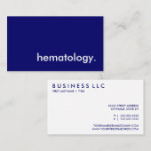 Hämatologie. Visitenkarte (Vorne/Hinten)