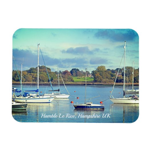 Hamble Le Rice Waters Edge Hampshire Foto Magnet (Horizontal)