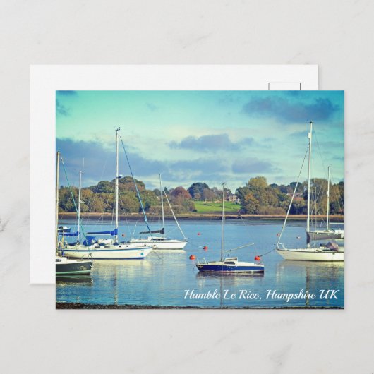 Hamble Le Rice Waters Edge Hampshire Postkarte (Vorne/Hinten)