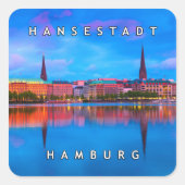 Hamburg 02T Quadratischer Aufkleber (Vorderseite)