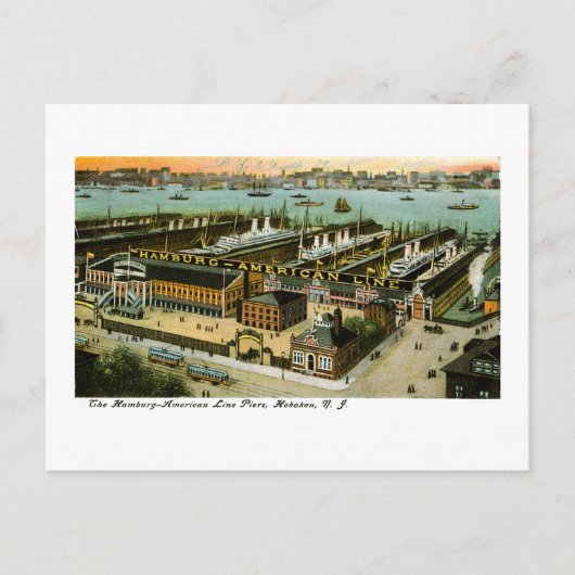Hamburg-American Line, Hoboken, New Jersey Postkarte (Vorderseite)