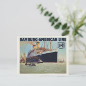 Hamburg-American Line Vintage Poster 1925 Postkarte (Stehend Vorderseite)