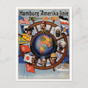 Hamburg Amerika Linie Poster Postkarte