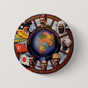 Hamburg-Amerika-Poster Button