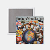 Hamburg-Amerika-Poster Magnet (Vorderseite/Rückseite)