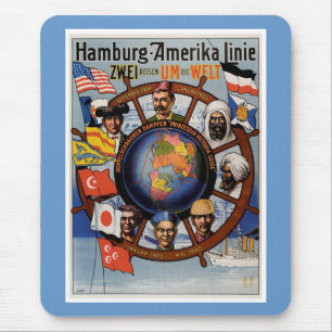 Hamburg-Amerika-Poster Mousepad