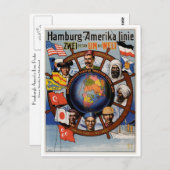 Hamburg-Amerika-Poster Postkarte (Vorne/Hinten)