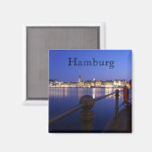 Hamburg Binnenalster blaue Stunde Magnet (Vorderseite/Rückseite)