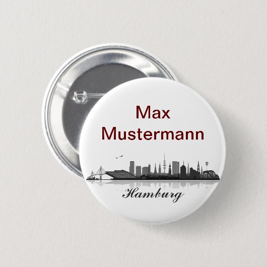 Hamburg Button / Anstecker / Pin (Vorne & Hinten)