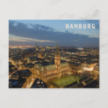 Hamburg By Night Postkarte