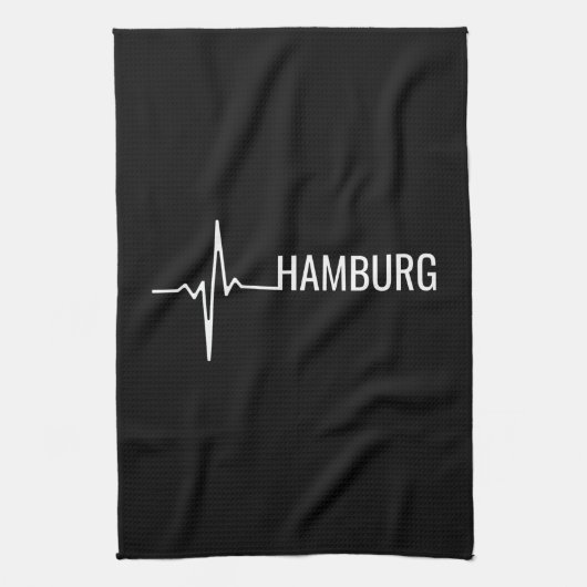 Hamburg City Heartbeat Geschirrtuch (Vertikal)