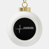 Hamburg City Heartbeat Keramik Kugel-Ornament (Vorderseite)