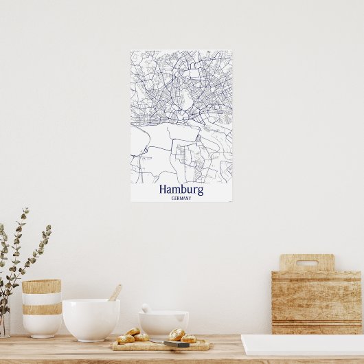 Hamburg City Map Poster (Küche)