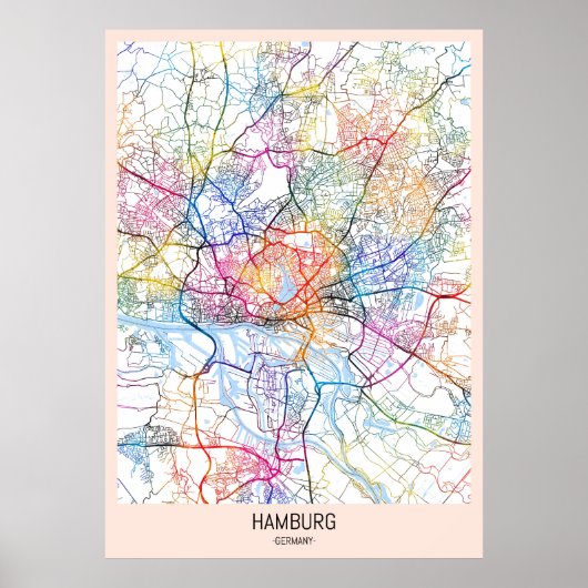 Hamburg City Map Poster (Vorne)